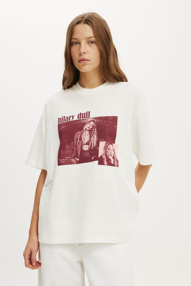 Hilary Duff Music Boxy Graphic Tee